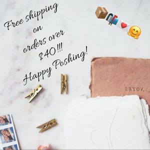 Free shipping on orders over $40!!!